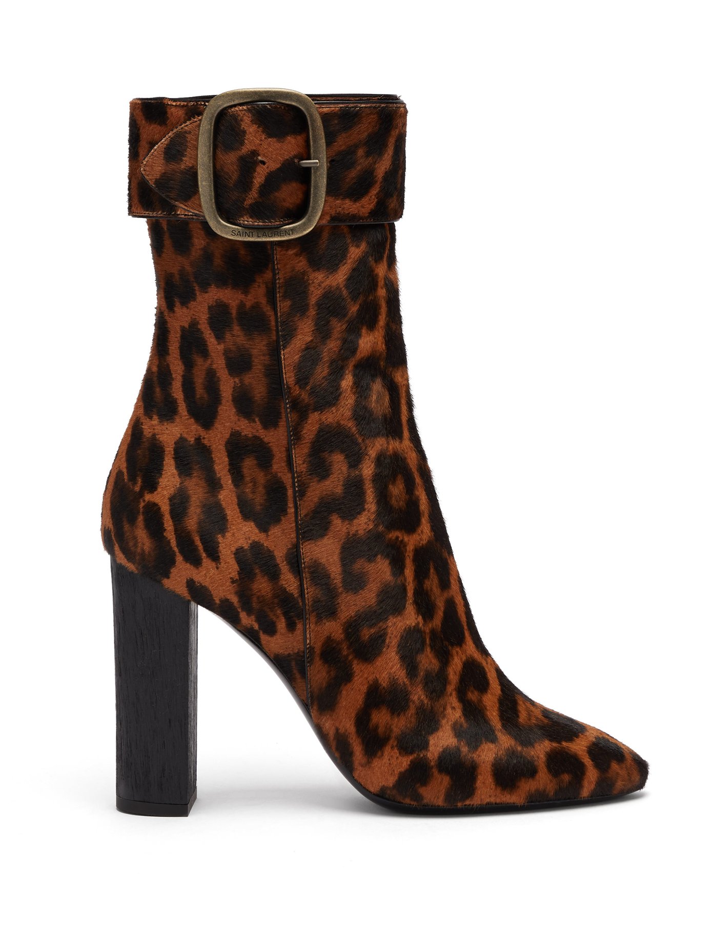 leopard buckle boots
