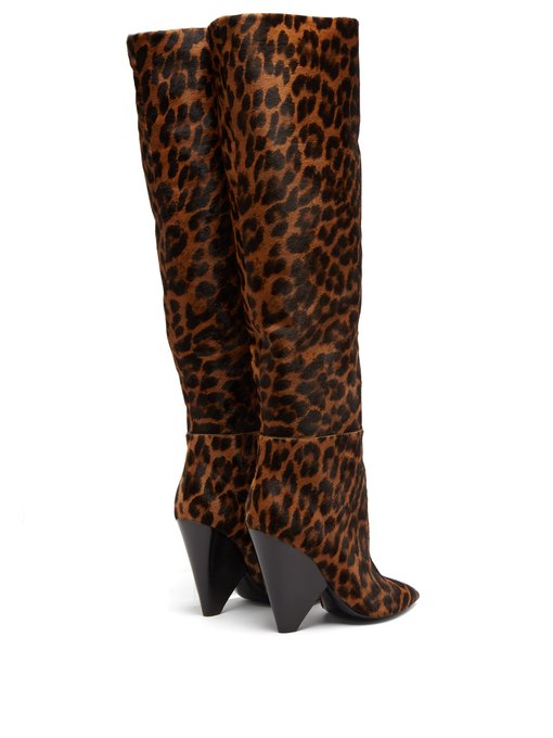 cheetah knee high boots