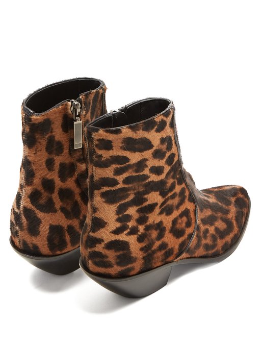 West leopard-print pony hair boots展示图