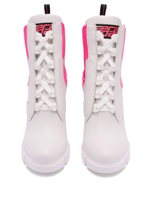 prada white and pink boots