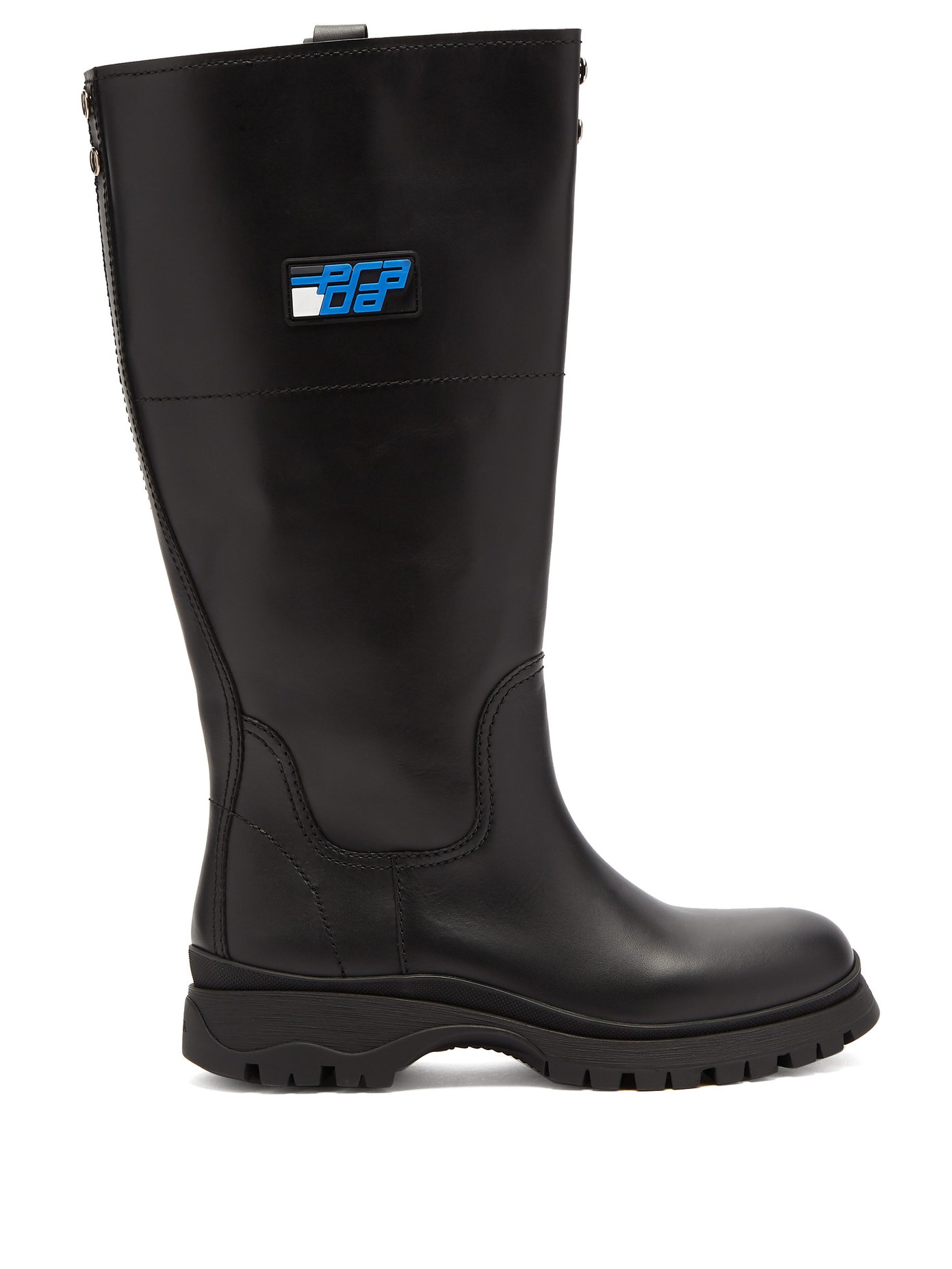 Leather and nylon gaiter boots | Prada 