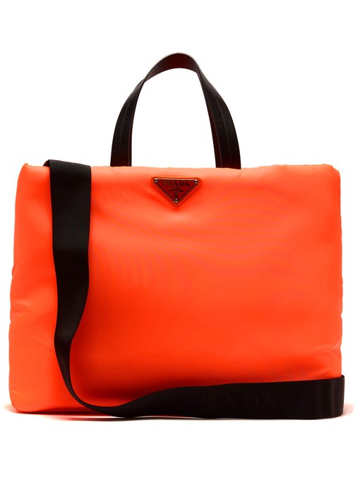 Logo-embellished padded-nylon tote bag 