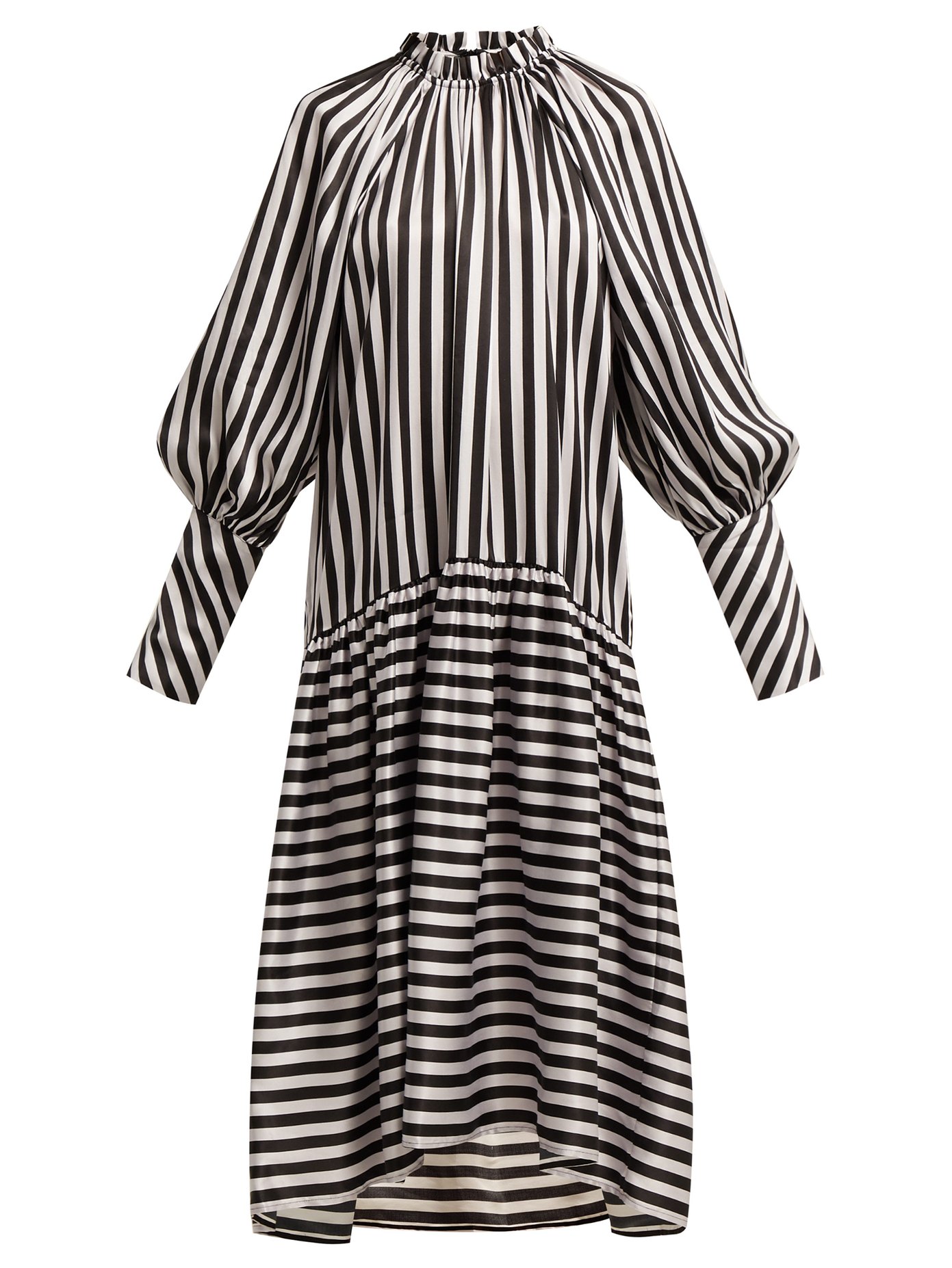 striped silk dress