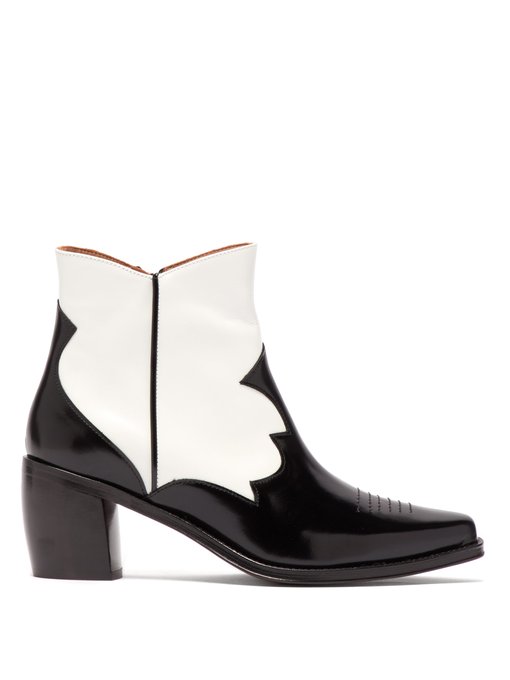 white western style ankle boots