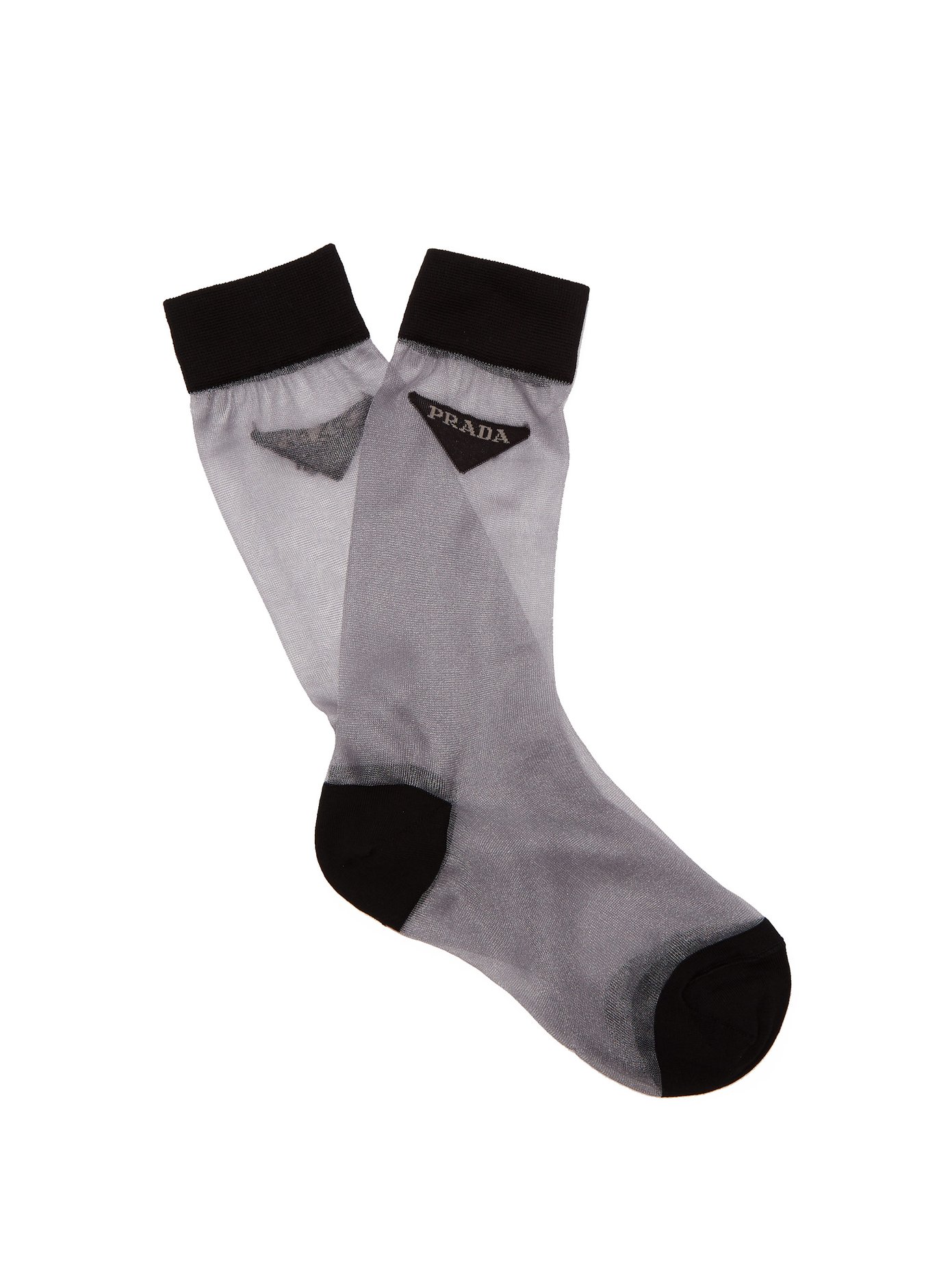 Semi-sheer logo socks | Prada 
