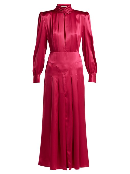 Pleated panelled silk-satin dress | Alessandra Rich | MATCHESFASHION UK