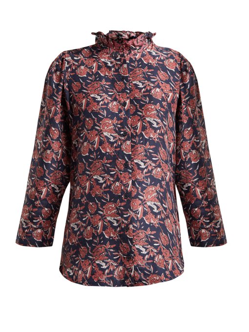 Apiece Apart Marijn floral-print silk blouse