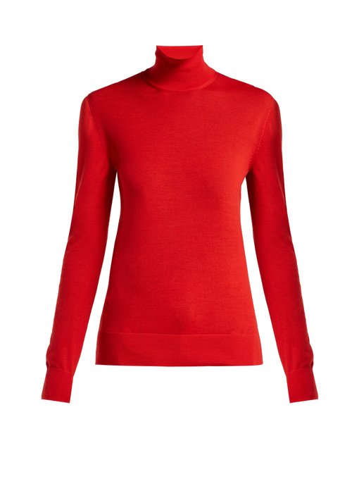 Kwaidan Editions Merino Wool Turtleneck Sweater In Red | ModeSens