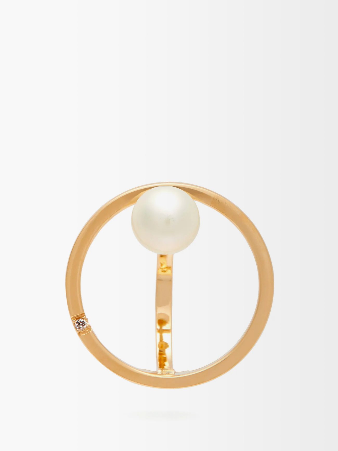 Delfina Delettrez Small Bubble 18kt gold, pearl and diamond earring