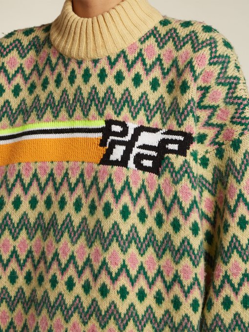 Geometric intarsia-knit sweater | Prada 