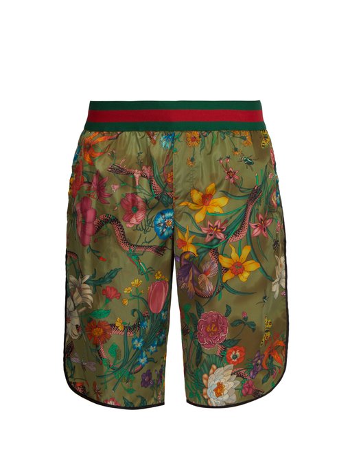 gucci print swim trunks