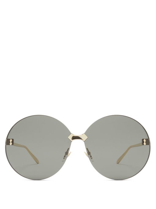 gucci round rimless sunglasses