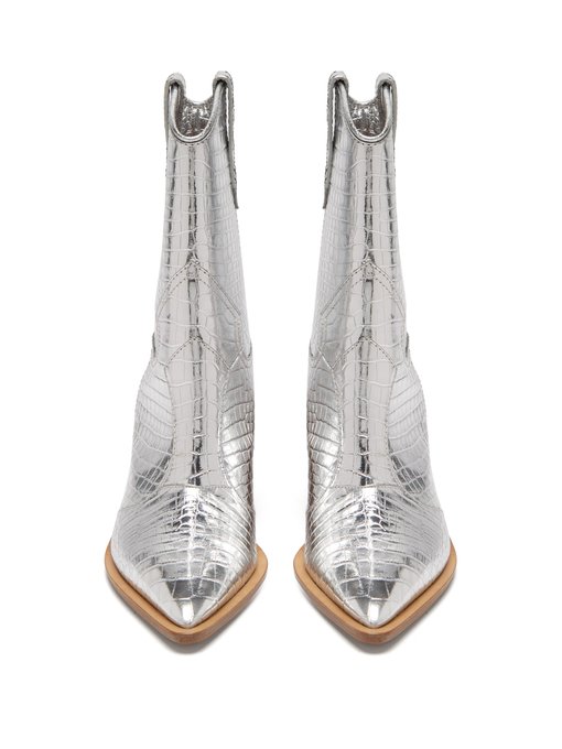 fendi silver cowboy boots