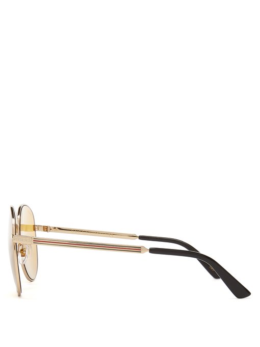 Aviator-frame metal sunglasses展示图