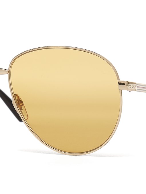 Aviator-frame metal sunglasses展示图