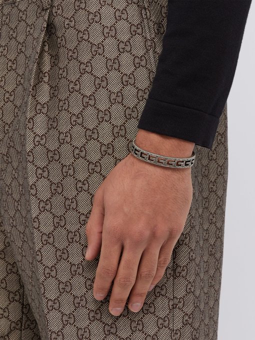 Square G sterling silver cuff bracelet 