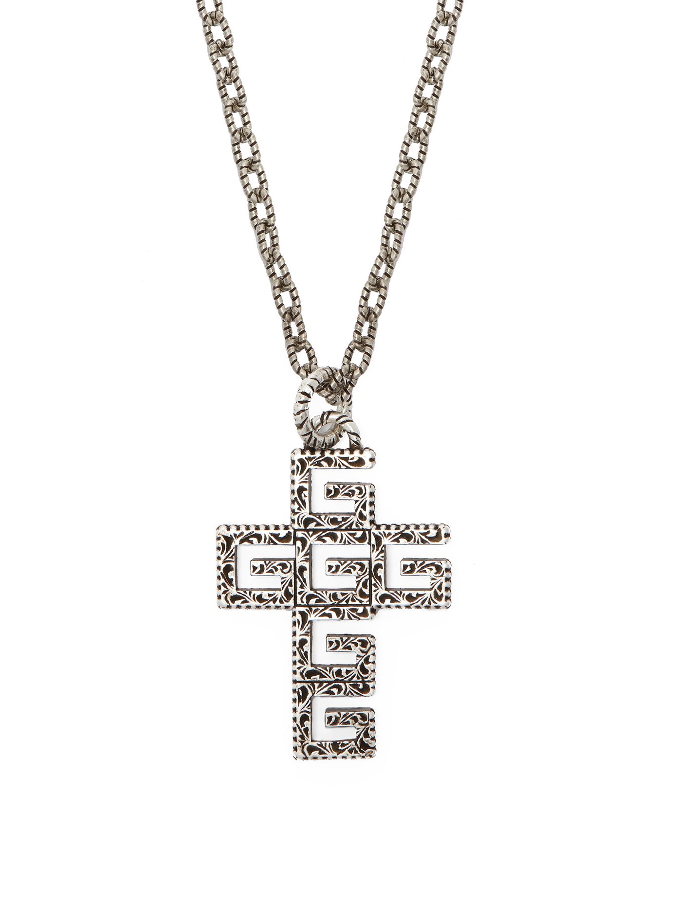 G-cross sterling silver necklace 