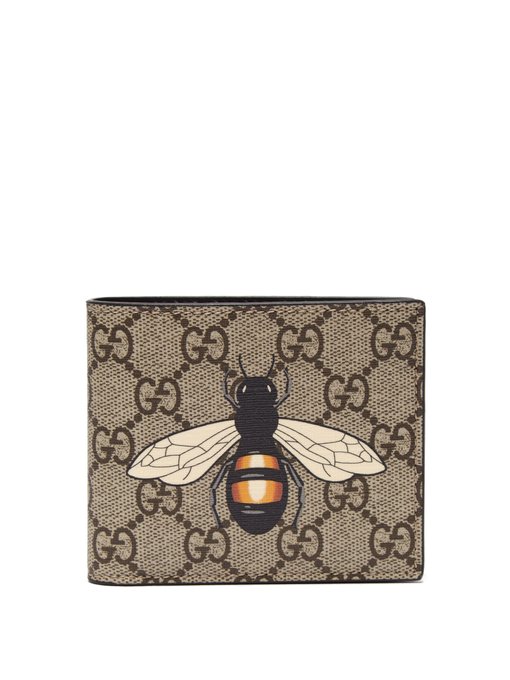 GG Supreme bee-print bi-fold wallet 
