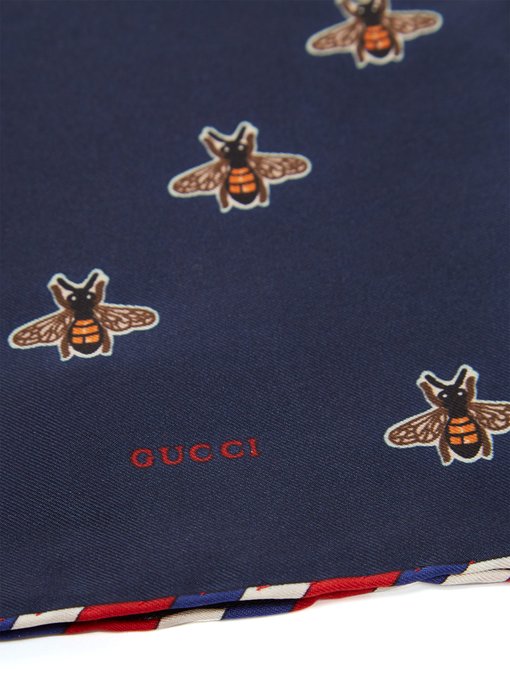 gucci bee pocket square