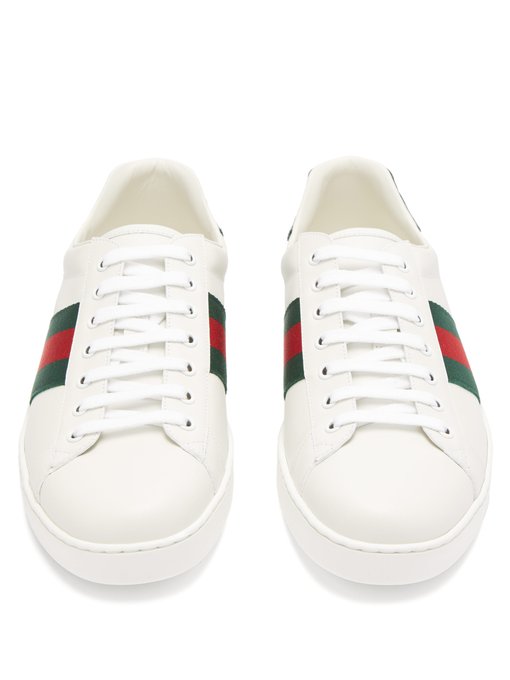 gucci new ace stripe leather trainers