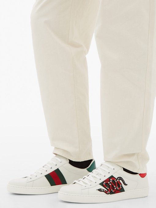 gucci ace snake trainers