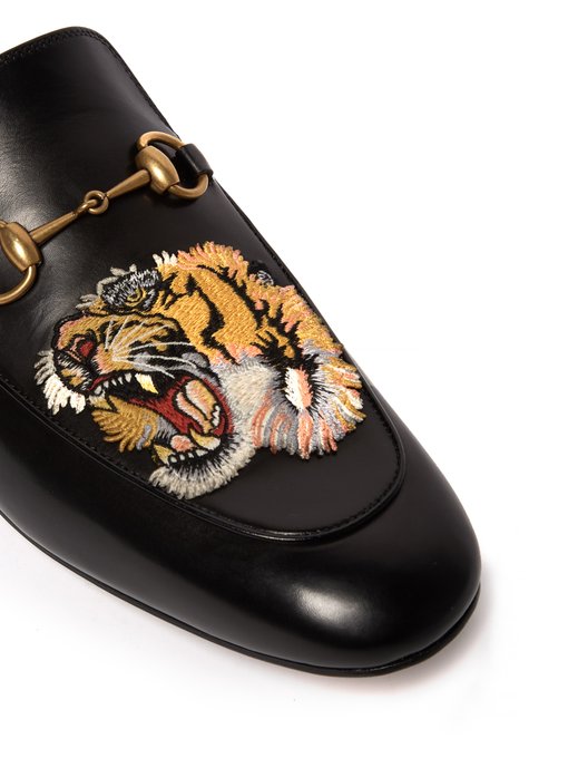 backless leather loafers | Gucci 