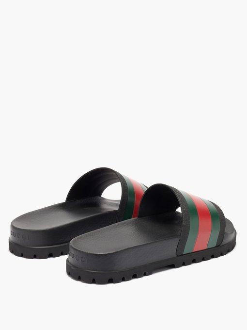 gucci striped slides