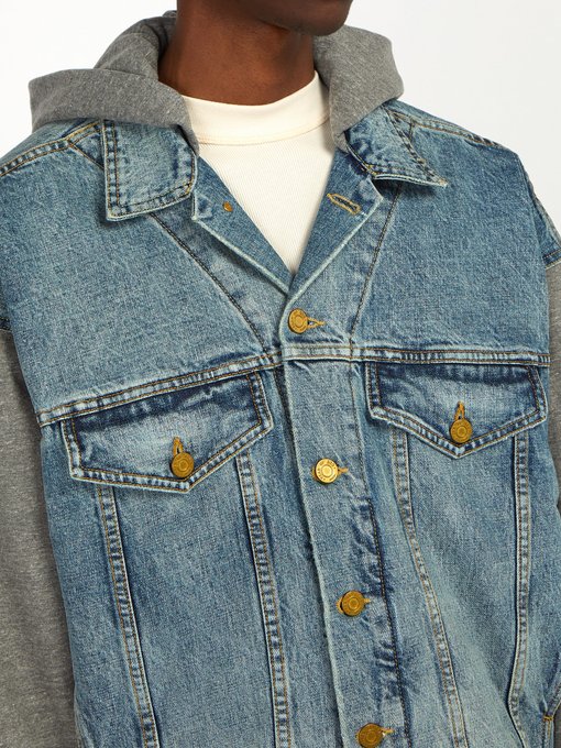 hooded denim trucker jacket