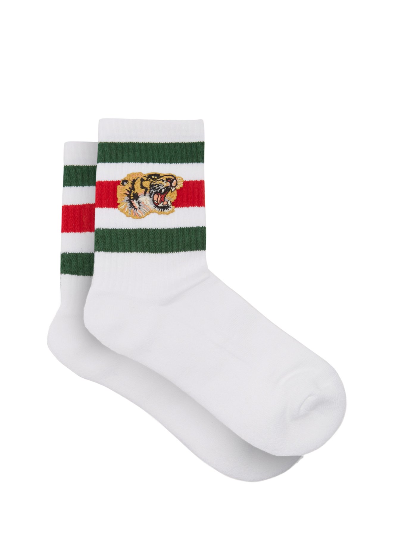 Stretch cotton-blend socks with tiger 