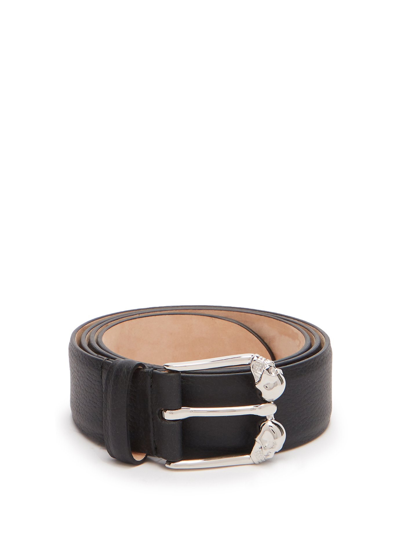 Skull-buckle leather belt | Alexander 