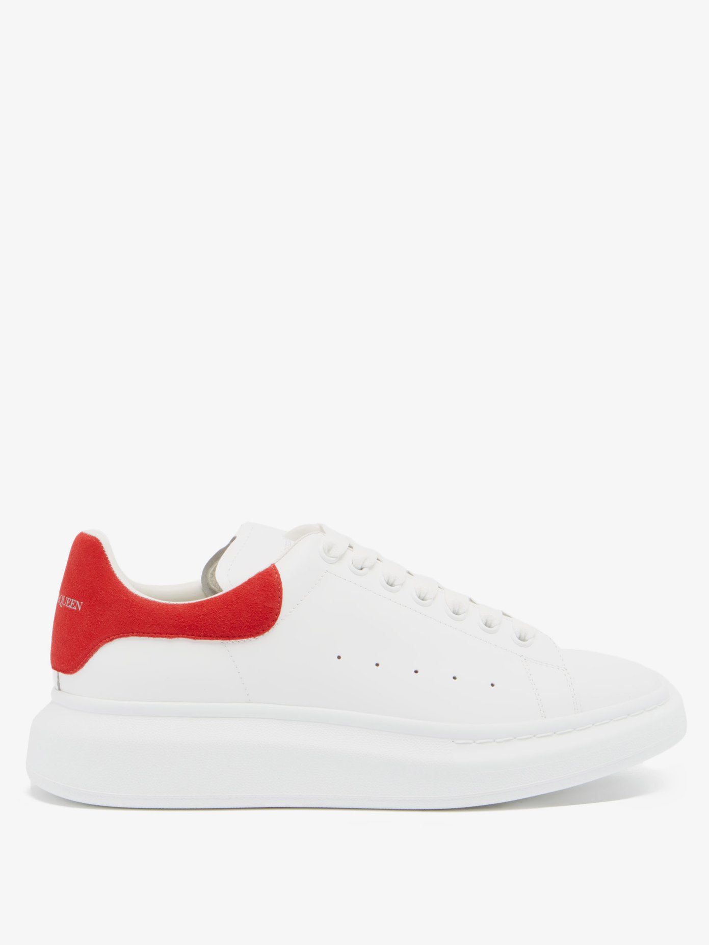 Raised-sole low-top leather trainers 