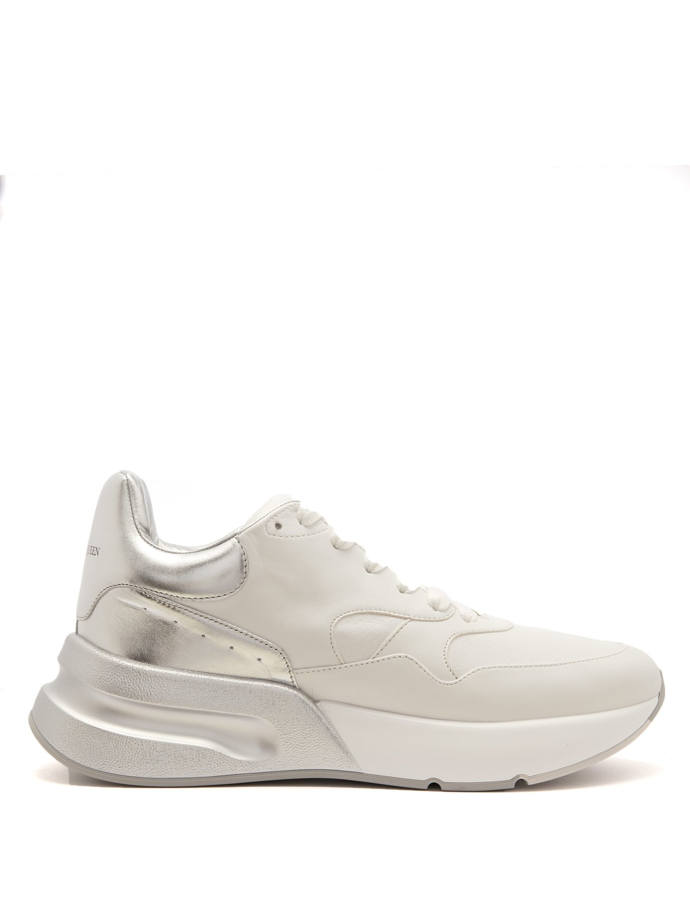 Runner raised-sole low-top leather 