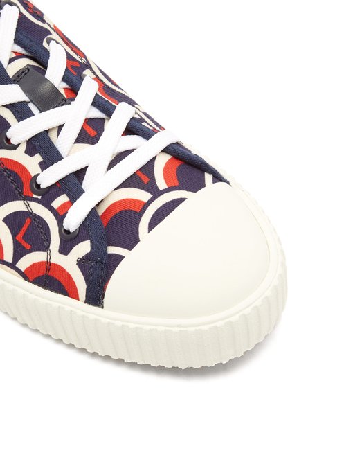 Scale-print low-top canvas trainers 
