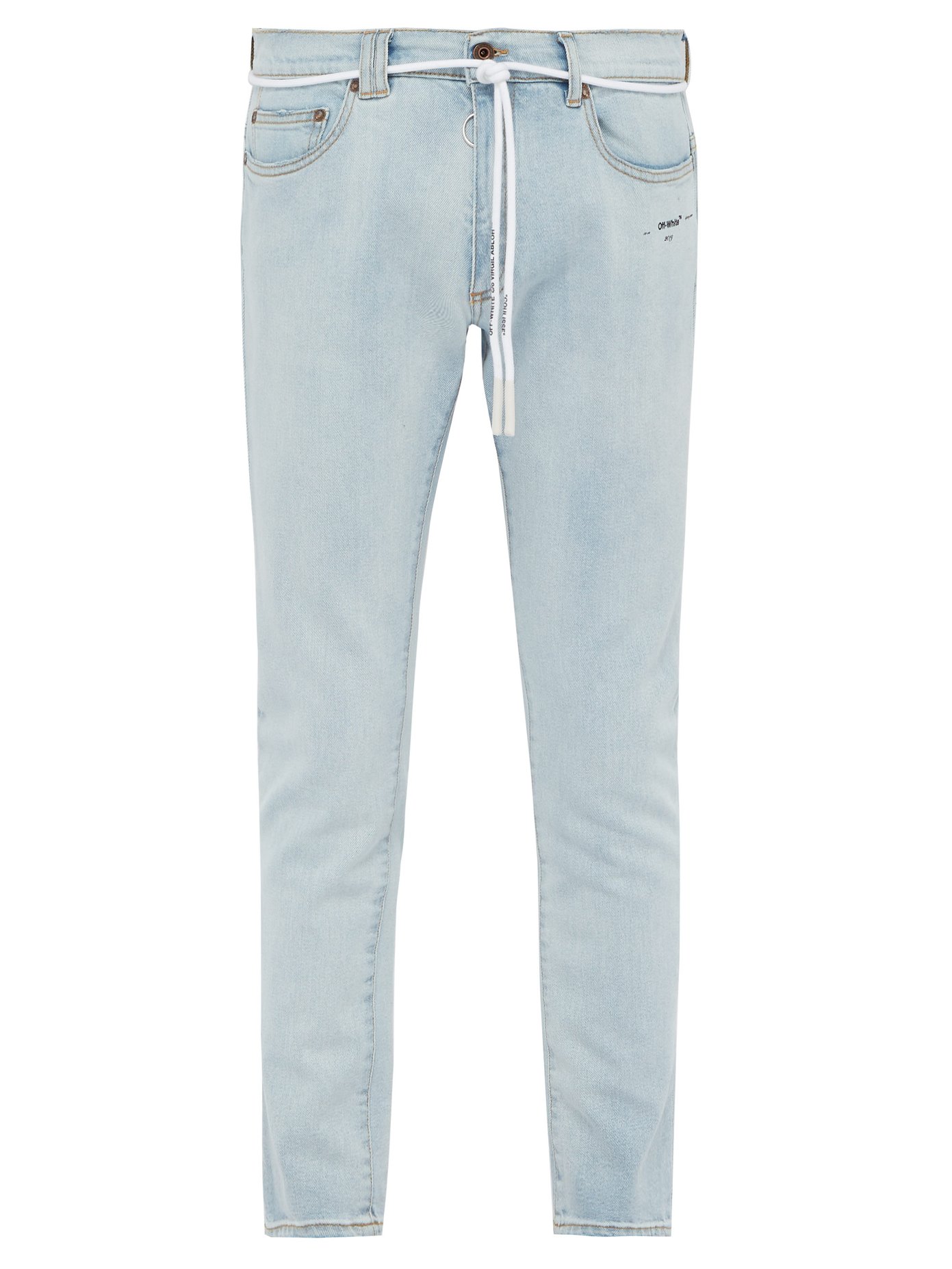 light blue and white jeans