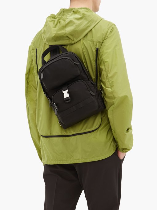 Nylon single-strap cross-body backpack 
