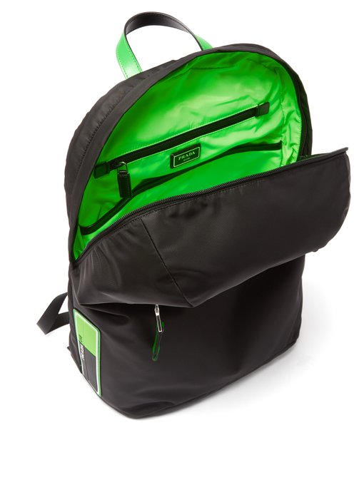 Neon-trimmed nylon backpack | Prada 