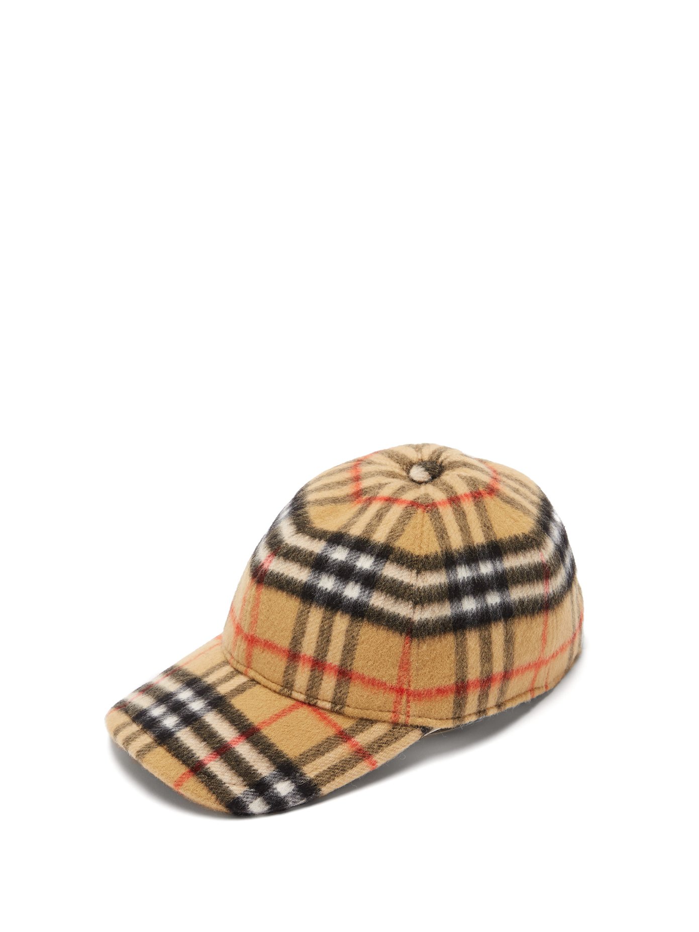 House-check wool baseball cap 