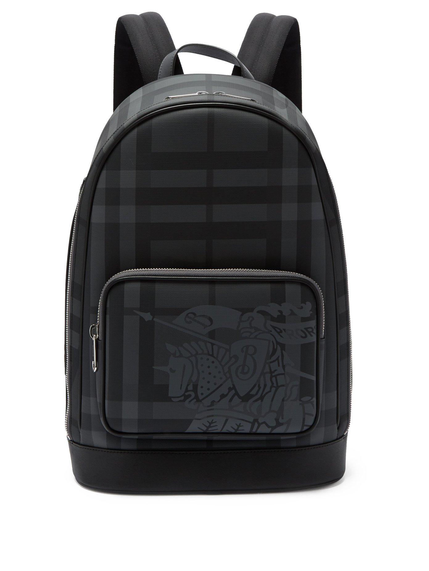 EKD London check and leather backpack 