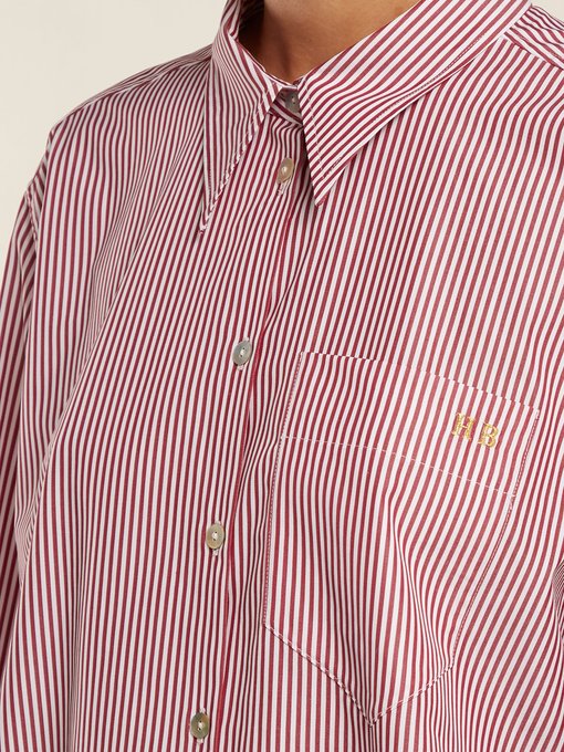 Oversized striped cotton shirt展示图