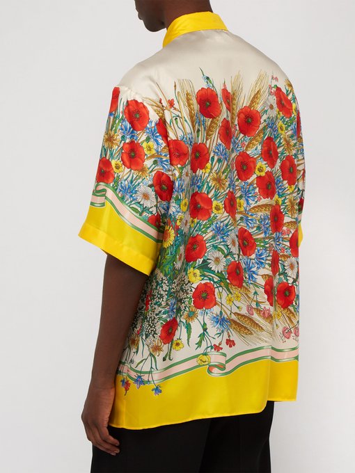 gucci silk floral shirt