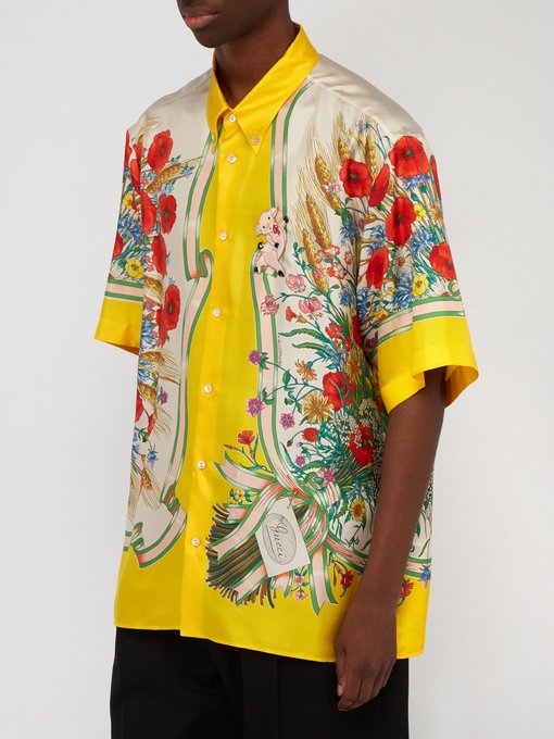 Floral-print silk-twill shirt | Gucci | MATCHESFASHION US