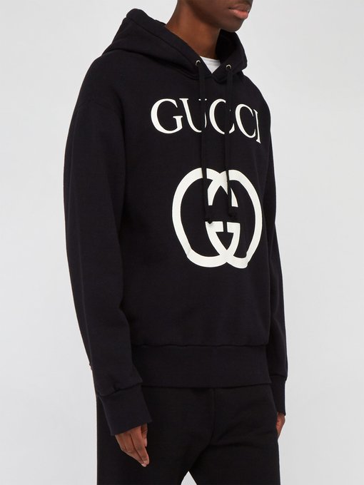 GG loop-back cotton hooded sweatshirt 