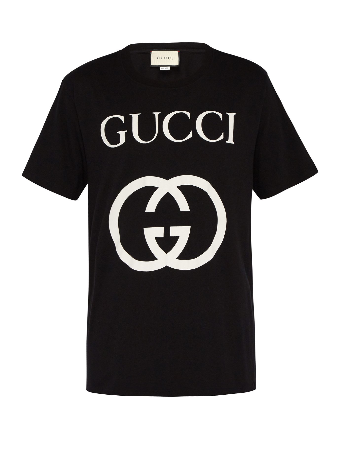 white and black gucci shirt