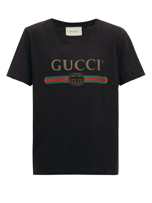Fake logo-print cotton T-shirt | Gucci | MATCHESFASHION US