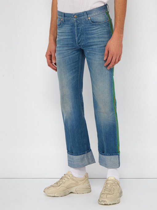 gucci jeans with stripe