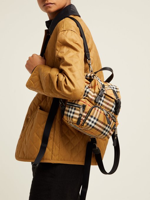 Burberry Vintage-check mini canvas backpack