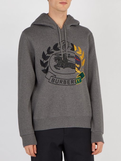 burberry embroidered hooded sweatshirt