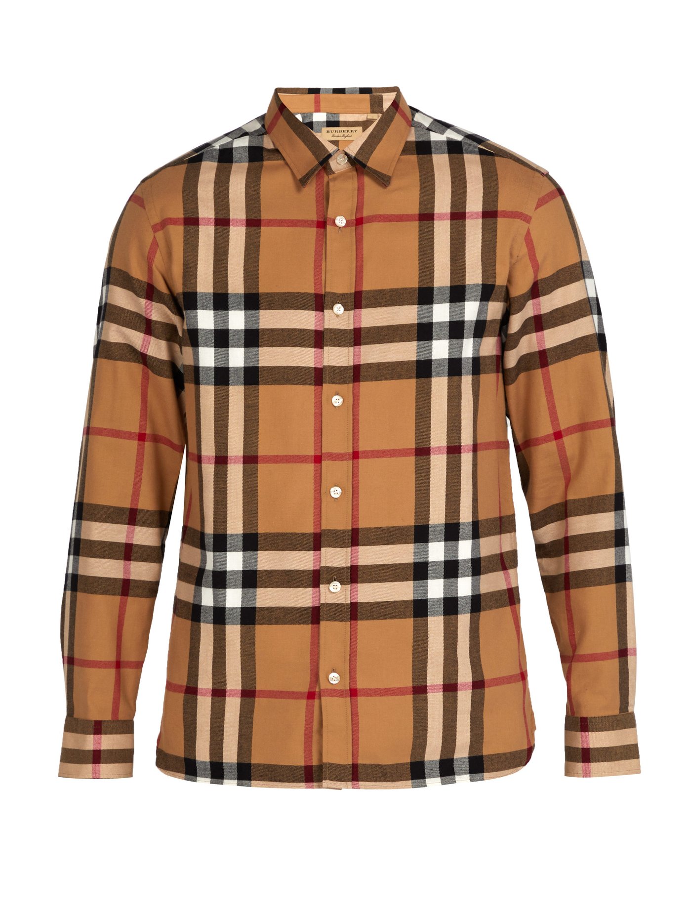 burberry check cotton flannel shirt