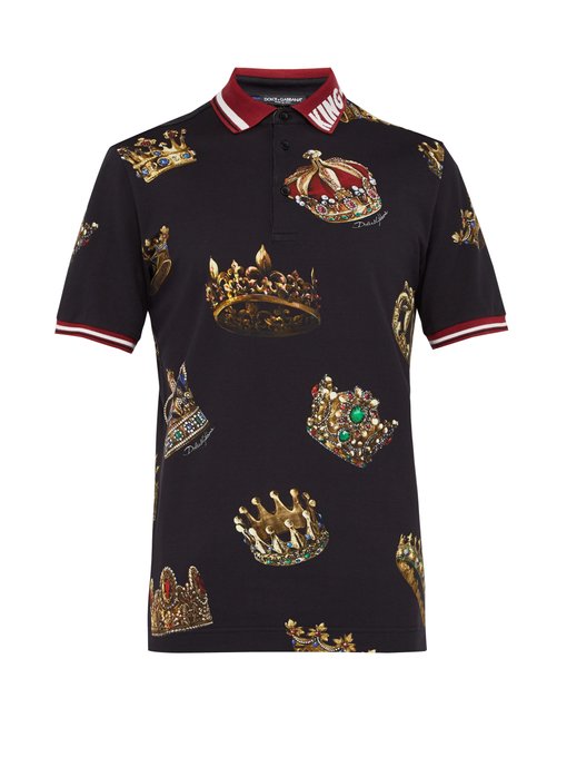 Crown-print cotton polo shirt | Dolce & Gabbana | MATCHESFASHION UK