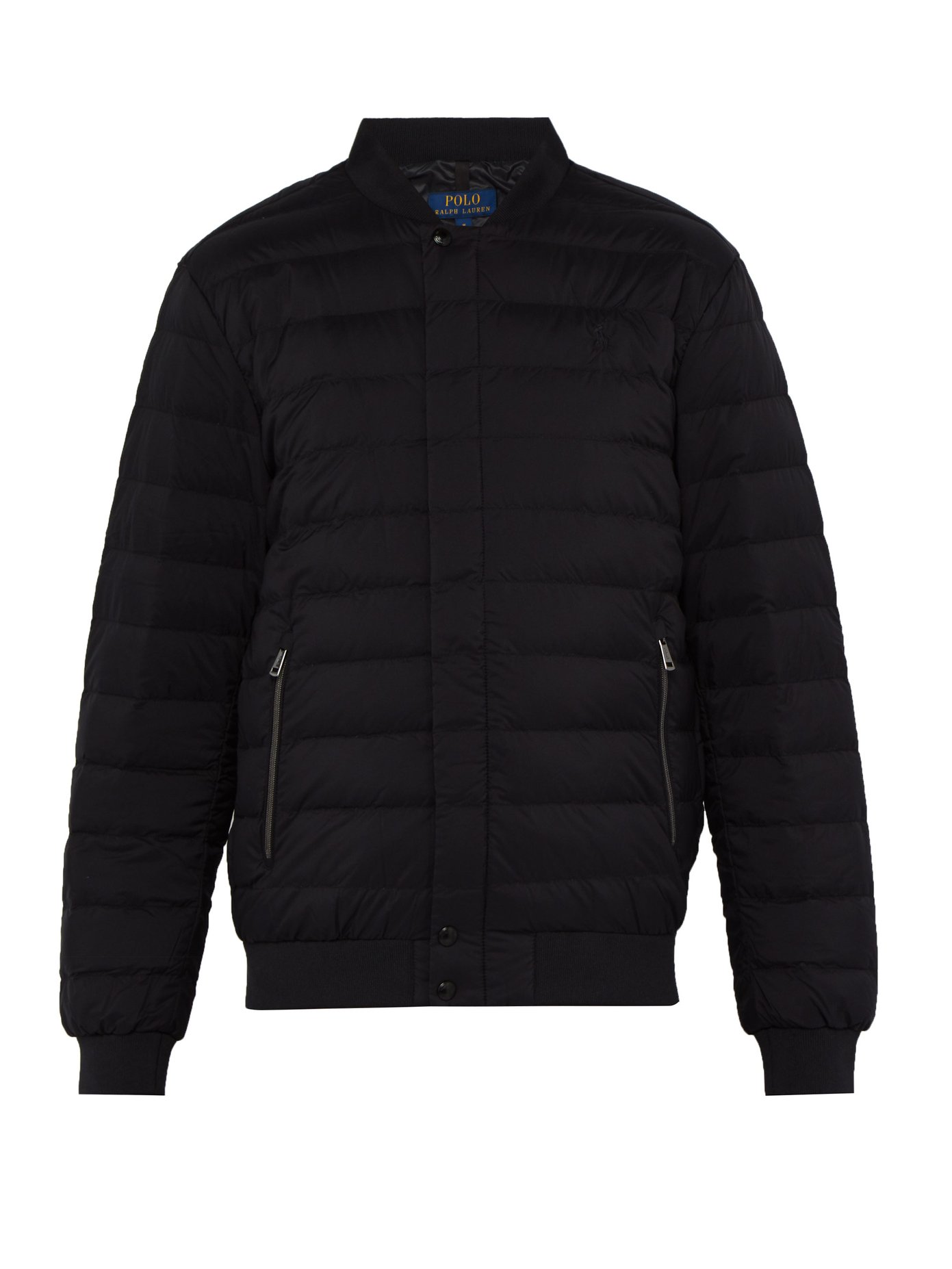 quilted down bomber jacket